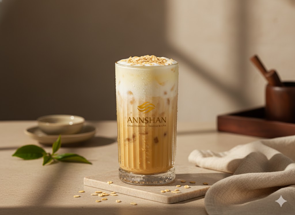 Trà sữa Shan Tuyết yến mạch kem trứng